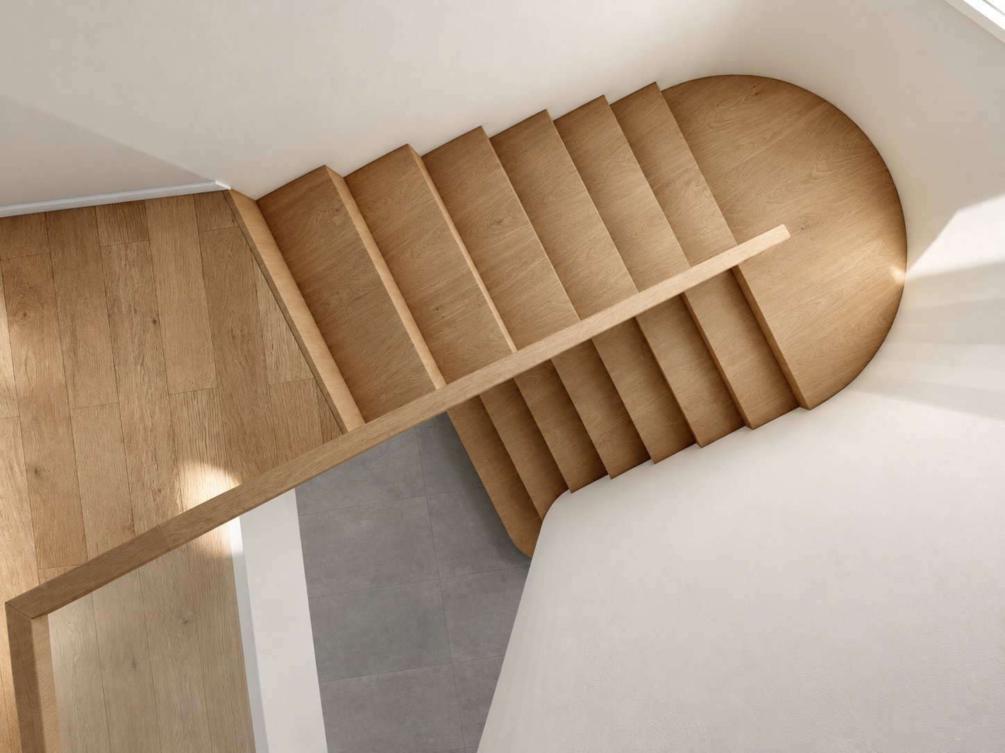Render cenital de la escalera